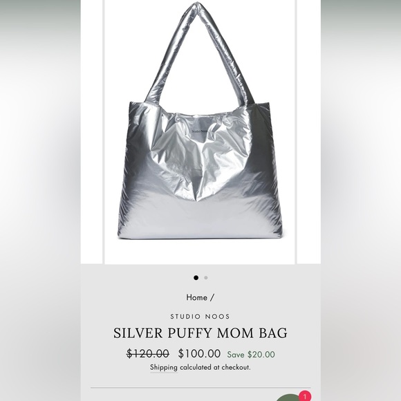 Silver puffy mom bag bought 120$ without  taxes in February. Like new - Picture 2 of 2